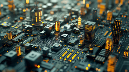 skyscrapers at night