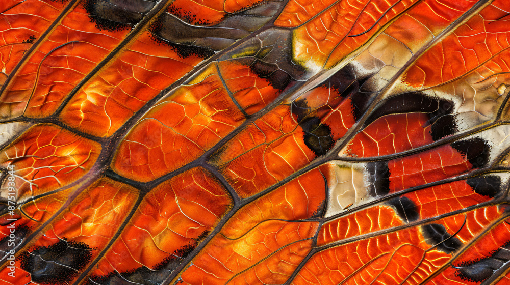 Poster macro photograph showing the colorful and intricate details of a butterfly's wing