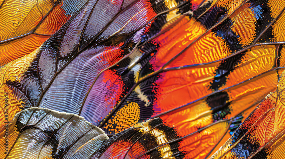 Poster Close-up of a butterfly wing displaying stunning and vibrant patterns