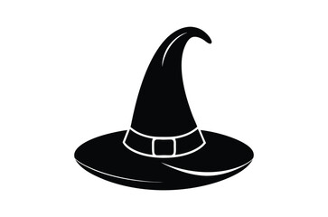 black witch hat , witch hat vector,   icon vector illustration, witch hat silhouette of a witch hat  isolated on a white background,  eps,  png,  svg,  vector, 