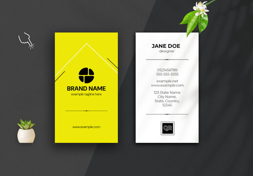 Yellow Business Card Layout Template