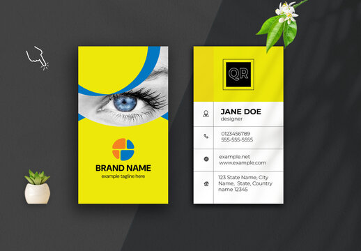 Business Card Yellow Template