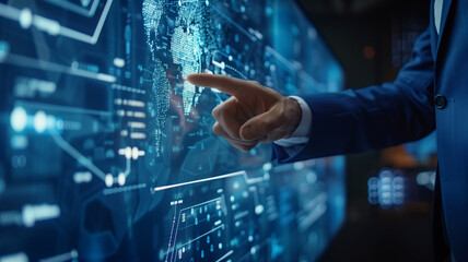 hand touching screen