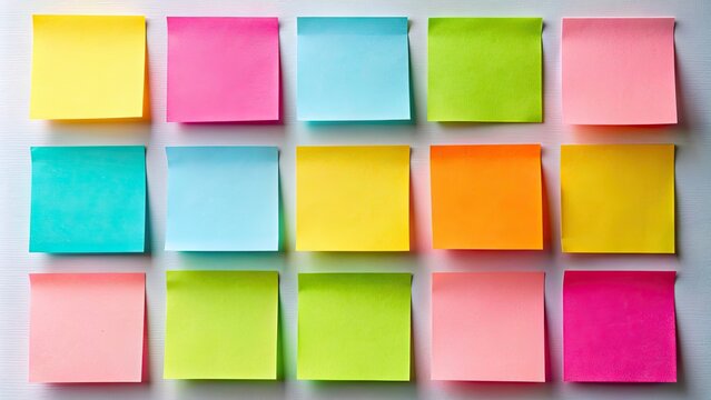 Colorful empty sticky notes for mockup design, colorful, empty, sticky notes, mockup, design, blank, vibrant, memo