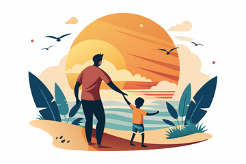 Father's Day silhouette image t-shirt design vector art illustration