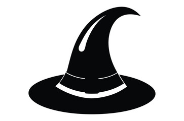 black witch hat , witch hat vector,   icon vector illustration, witch hat silhouette of a witch hat  isolated on a white background,  eps,  png,  svg,  vector, 