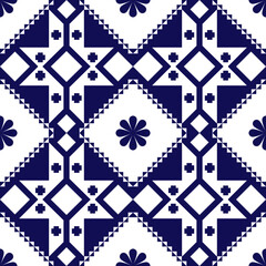 Blue geometric seamless pattern