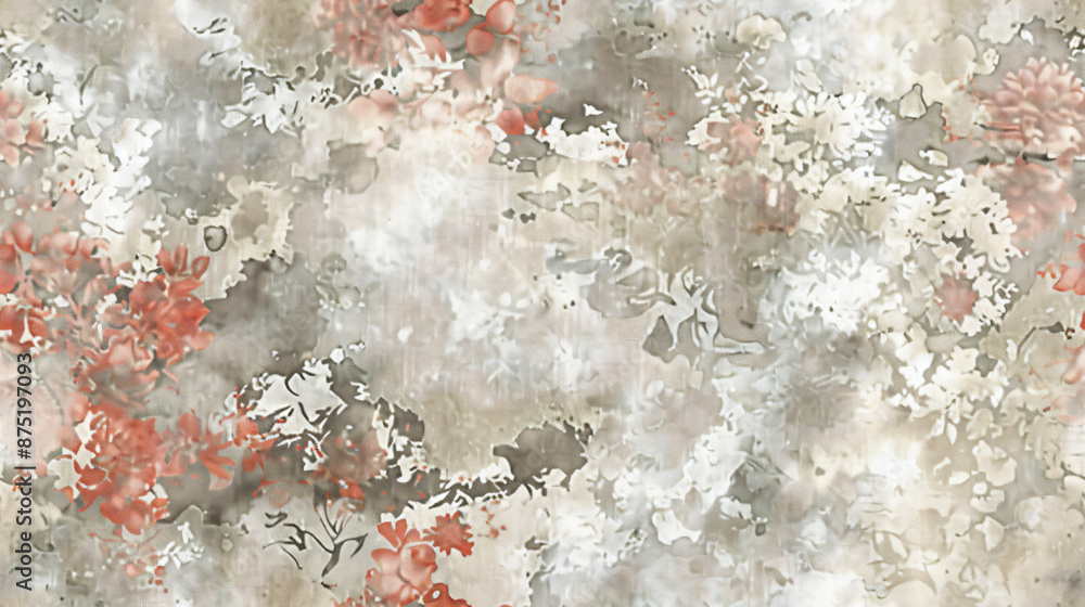 Poster grunge background featuring an abstract floral pattern in subtle hues