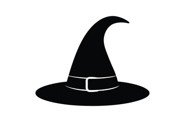 black witch hat , witch hat vector,   icon vector illustration, witch hat silhouette of a witch hat  isolated on a white background,  eps,  png,  svg,  vector, 