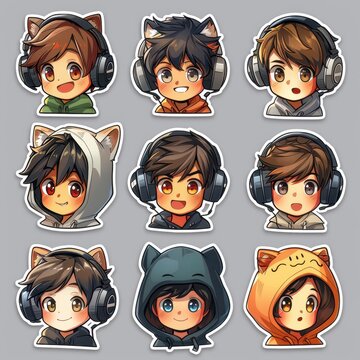 Cute catboy profile pictures with various expressions