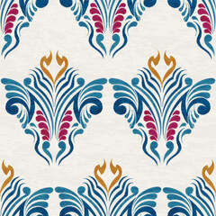 Ikat flower paisley embroidery, abstract floral motifs, embroidery floral motifs. designs for texture, fabric, clothing, wrapping, decoration, etc.