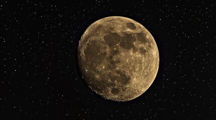 Obraz premium Moon alone in starless night sky