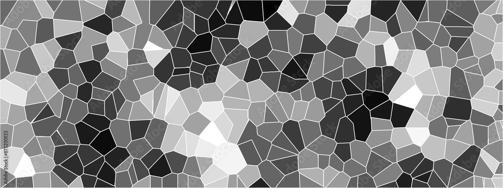 Poster abstract black geometric with triangles and marble texture. gray and black stained glass window art 