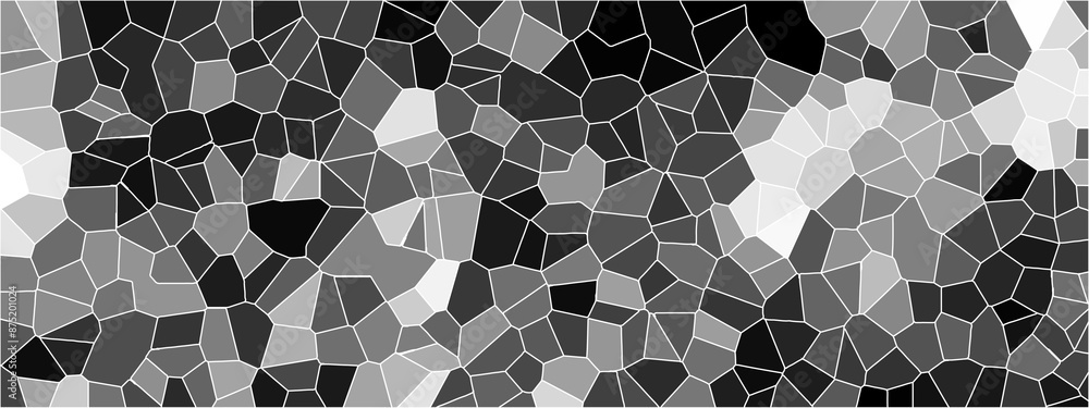 Poster abstract black geometric with triangles and marble texture. gray and black stained glass window art 