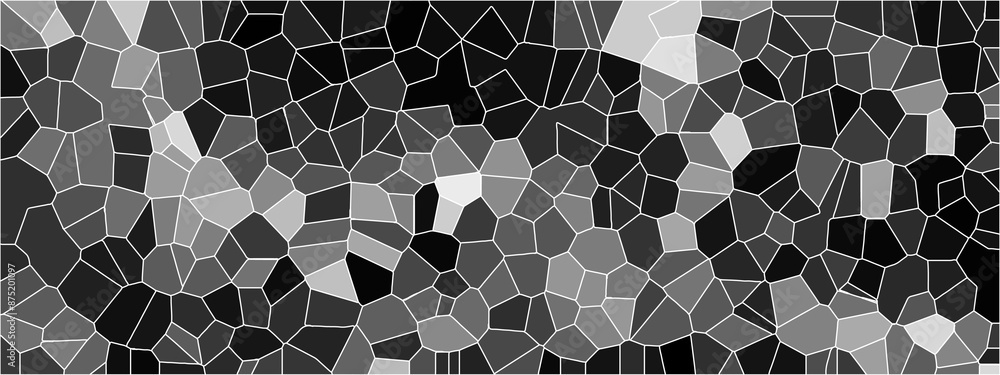 Poster abstract black geometric with triangles and marble texture. gray and black stained glass window art 
