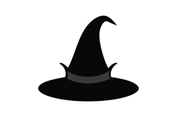 black witch hat , witch hat vector,   icon vector illustration, witch hat silhouette of a witch hat  isolated on a white background,  eps,  png,  svg,  vector, 