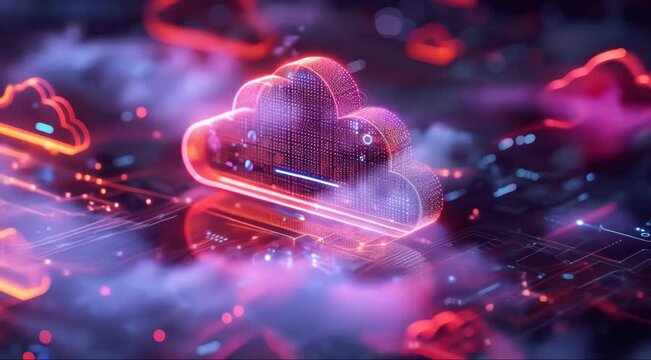 AI Cloud Storage Computing Concept Visualization. Generative AI
