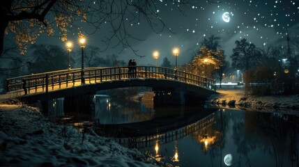 Charming Bridge Amidst a Romantic Setting
