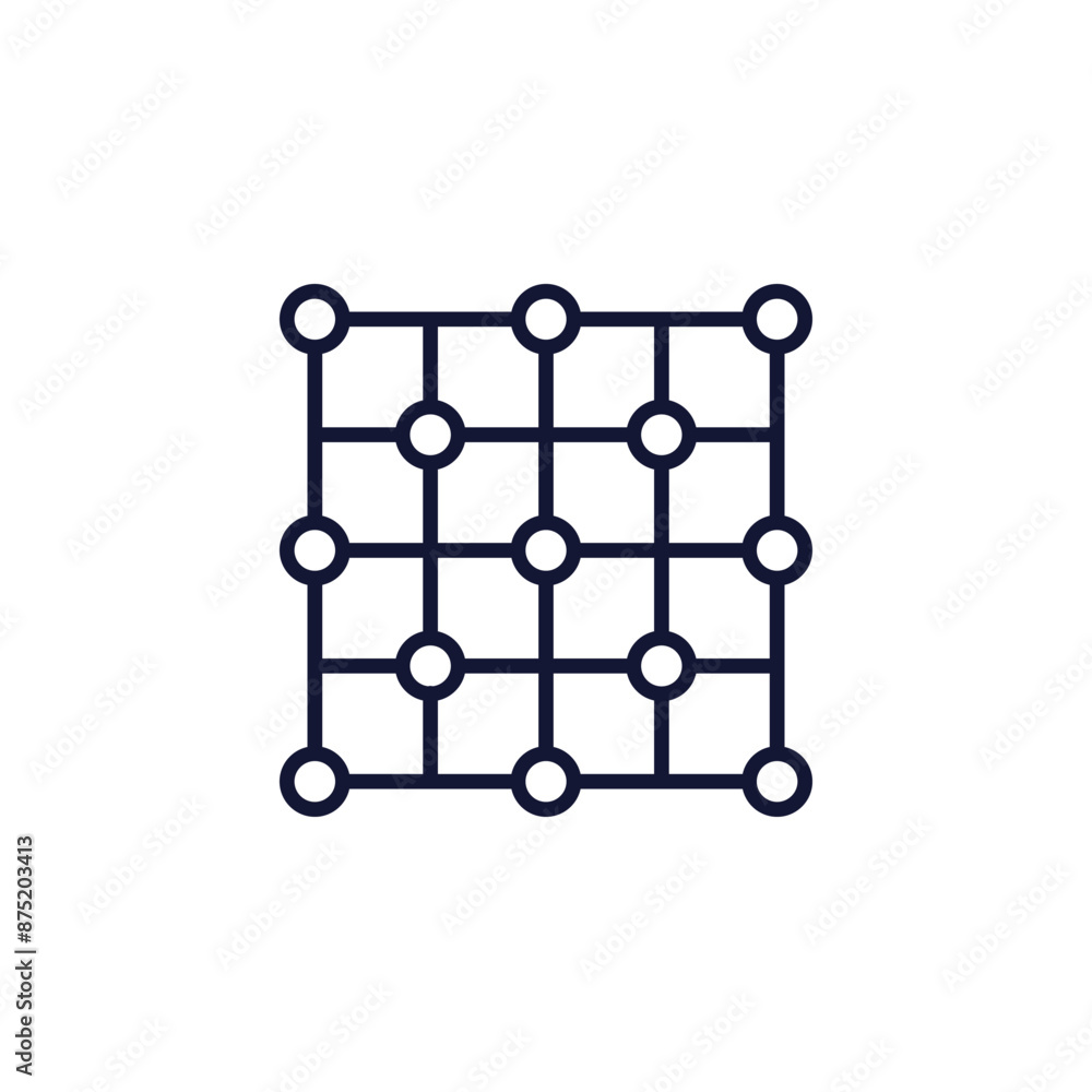 Poster matrix icon on white, line vector