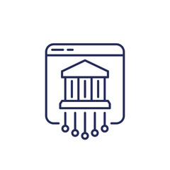 online banking services line icon on white