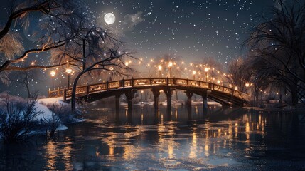 Elegant Bridge with a Romantic Backdrop