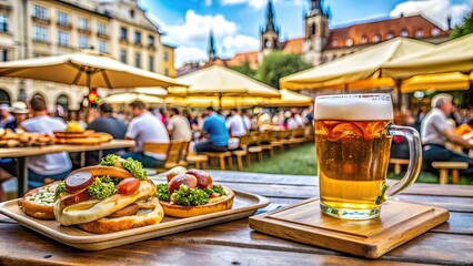 Craft beer and delicious food at the annual Prague Beer Festival, Prague, Czech Republic, event, celebration, festival
