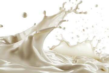 luxurious milk splash, rich dairy element, detailed digital illustration, silky and smooth, isolated on white background