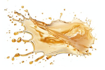 Obraz premium honey splash, liquid gold element, high-speed photography style, detailed droplets, isolated on white background