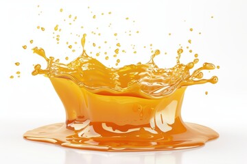 honey splash, liquid gold element, high-speed photography style, detailed droplets, isolated on white background