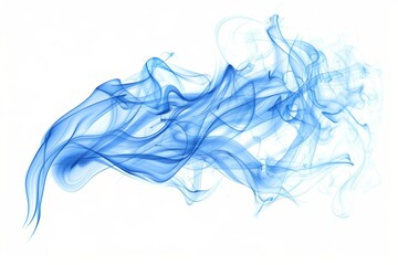 Fototapeta premium calm blue flame, serene fire element, high-speed capture, smooth and bright, isolated on white background