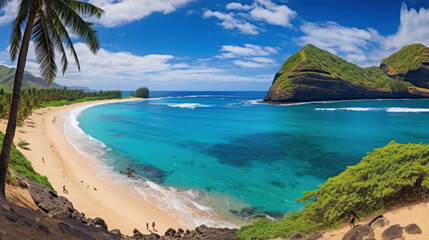 beautiful beach showcasing pristine white sand and turquoise waters