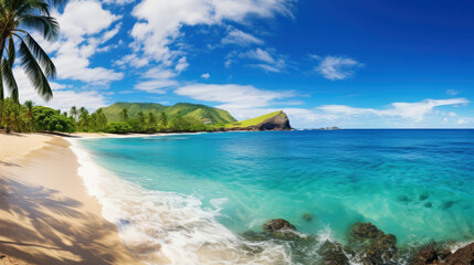 beautiful beach showcasing pristine white sand and turquoise waters