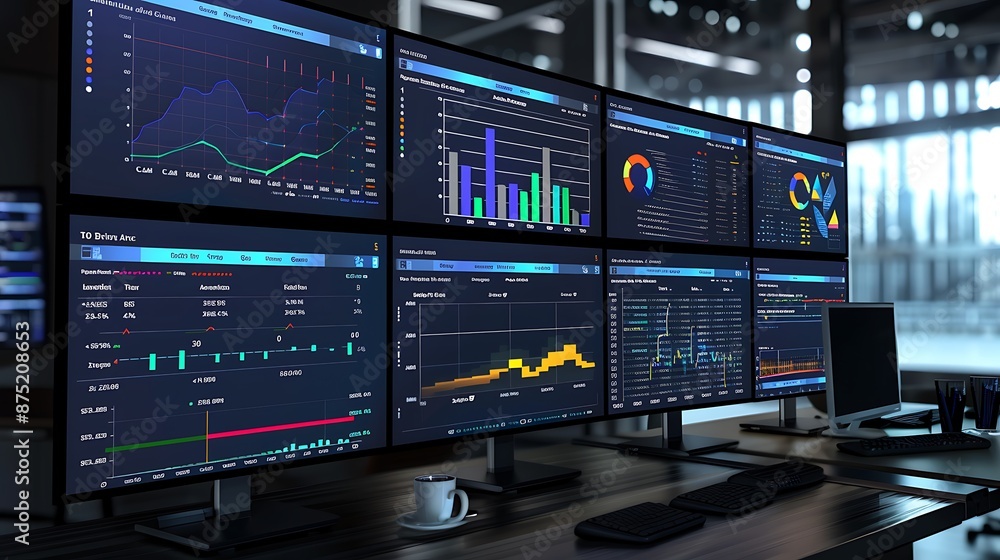 Poster modern business analytics dashboard