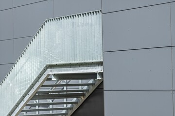 hot-dip galvanized external staircase on a modern building