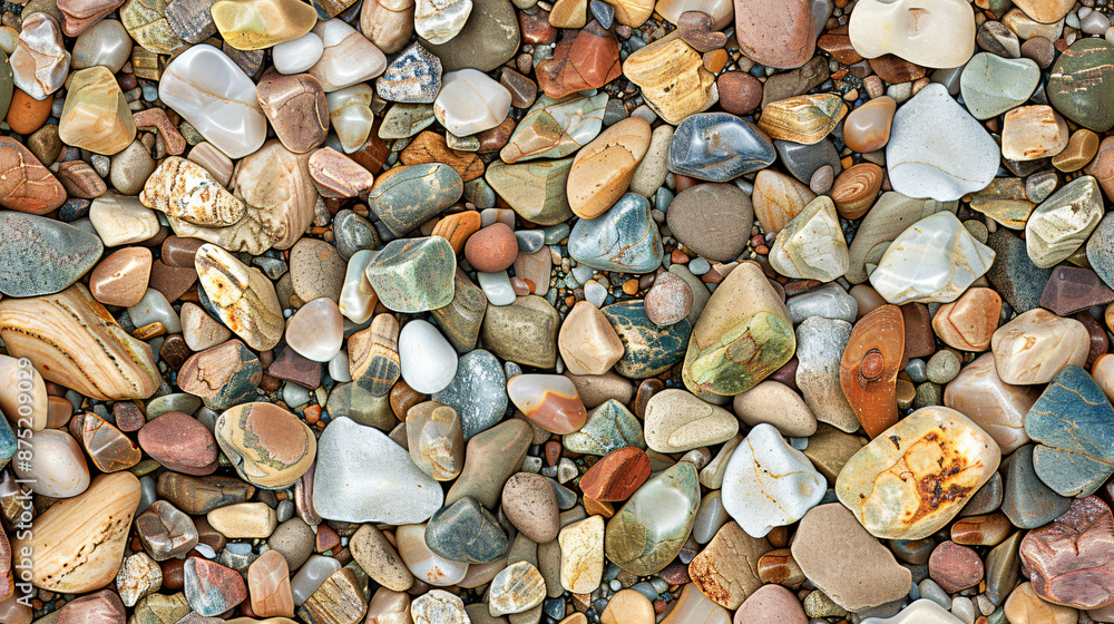 Poster vibrant pebbles creating a stunning organic pattern, ideal for backdrop use
