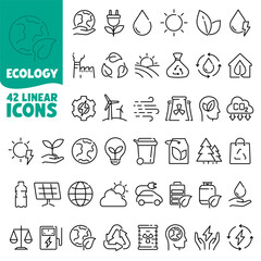 Ecology icon. Ecology icon set. Linear style.