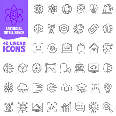 Fototapeta premium Artificial intelligence icon set. Artificial intelligence icon. Linear style.