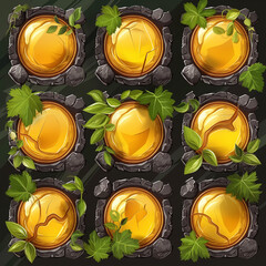 Obraz premium Asset of Attractive gems stone for mobile game or slot game, video game, Illustration