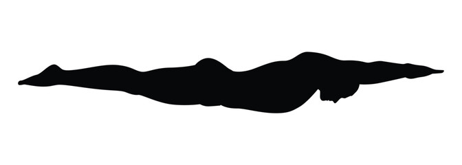 Swimming man, Silhouette of Swimmer vector.