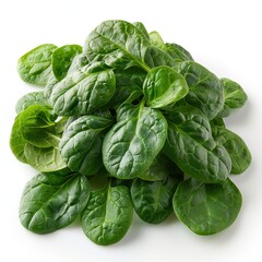 Obraz premium Fresh green leaves of spinach isolated on white background