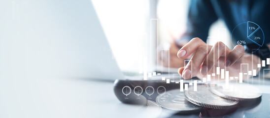 Budget and financial planning concept. Asset allocation, finance and investment for business...