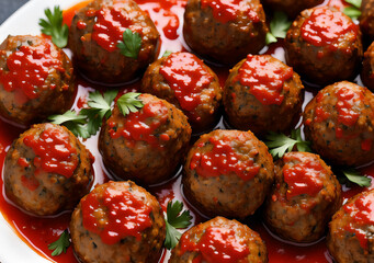 close up of a meatball