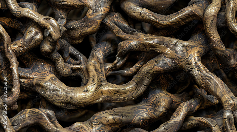 Poster nature's intricate artwork: a stunning pattern created by a network of interconnected roots