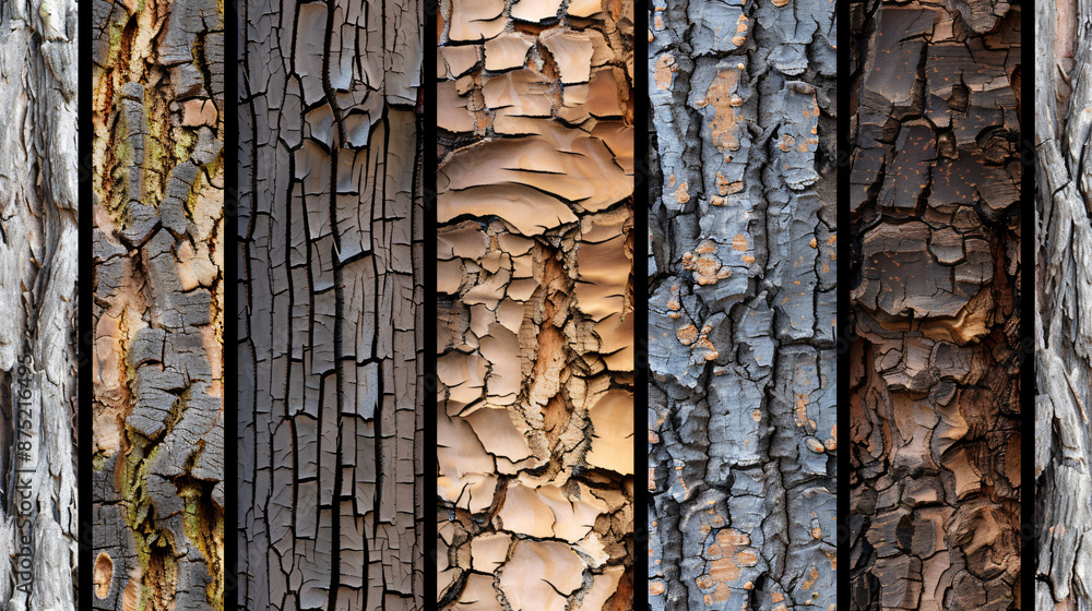 Aufkleber Closeup of tree bark texture creating a natural background pattern