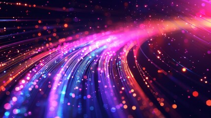 Fototapeta premium abstraction of data transmission using fiber optic cable in section.