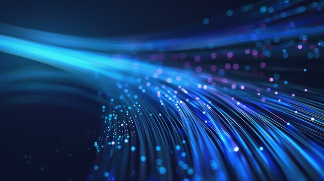 abstraction of data transmission using fiber optic cable in section.