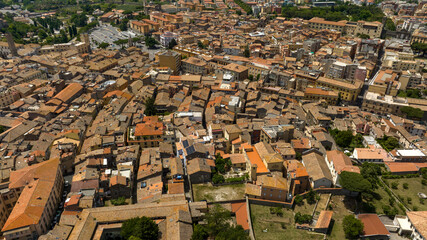 Aerial view of the historic center of Viterbo, Lazio, Italy. 