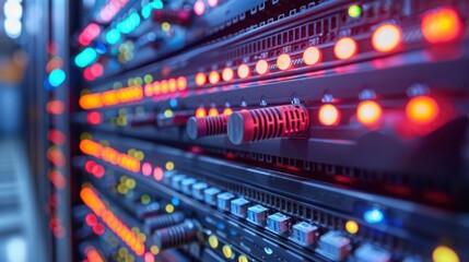 abstraction of data transmission using fiber optic cable in section.