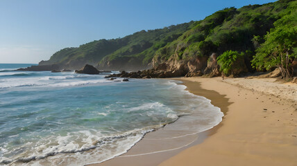 Obraz premium beach in the morning, ai generated
