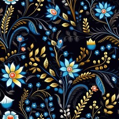 Abstract floral seamless pattern